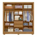 Ver imagem 3 de Guarda Roupa 3 Portas Deslizantes C/espelho Cinza Freijo