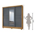 Ver imagem 6 de Guarda Roupa 3 Portas Deslizantes C/espelho Cinza Freijo