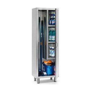 Armário em aço inoxidável para produtos de limpeza Therj APLAI 70cm x 30cm x 140cm