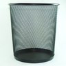 Lixeira de escritório Metal Aramado Telada Cesto Lixo 12 Litros preta 12l - 2