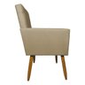 KIT 2 POLTRONAS DECORATIVAS PARA SALA ISA SUEDE NUDE PÉ CASTANHO - CLIQUE E DECORE - 4