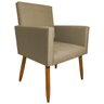 KIT 2 POLTRONAS DECORATIVAS PARA SALA ISA SUEDE NUDE PÉ CASTANHO - CLIQUE E DECORE - 3
