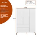 Ver imagem 5 de Conjunto Infantil Guarda Roupa e Cômoda Tina 100% Mdf Branco Semi Brilho - Sallar Home
