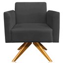 Ver imagem 6 de Poltrona Decorativa Isabella Base Giratória Madeira Suede Preto - Gran Belo