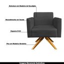 Ver imagem 4 de Poltrona Decorativa Isabella Base Giratória Madeira Suede Preto - Gran Belo