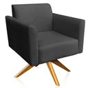 Ver imagem 1 de Poltrona Decorativa Isabella Base Giratória Madeira Suede Preto - Gran Belo