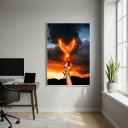 Ver imagem 1 de Quadro Decorativo Arquétipo da Fênix - 70x50cm:moldura Preta