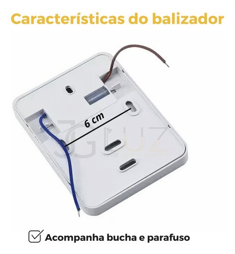 Balizador Parede Escada Ip65 Led 2w 4x2 - Branco Quente - Preto - 4