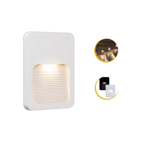 Balizador Parede Escada Ip65 Led 2w 4x2 - Branco Quente - Branco