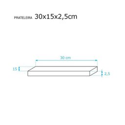 Prateleira 30 x 15cm Branco Espessura 25mm Suporte Invisível - 3