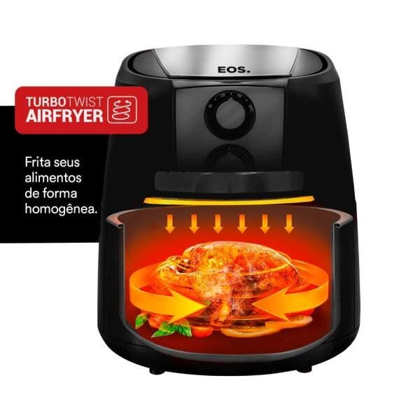 Fritadeira sem Óleo Air Fryer Eos Chef Gourmet 4,2L Preta Eaf42P 110V - 3