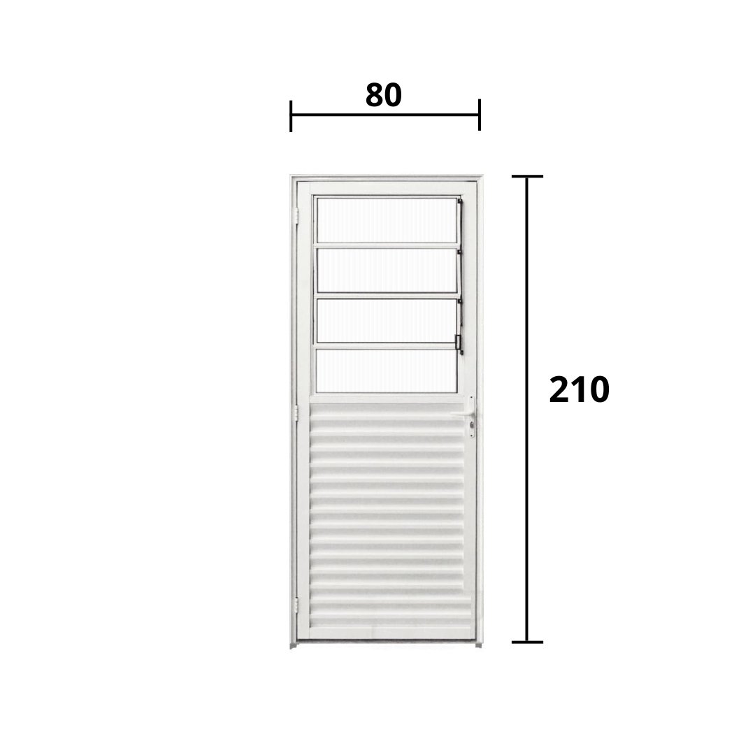 Porta Basculante Aluminio Branco 2.10x 0.80 Lado Direito - Hale - 3