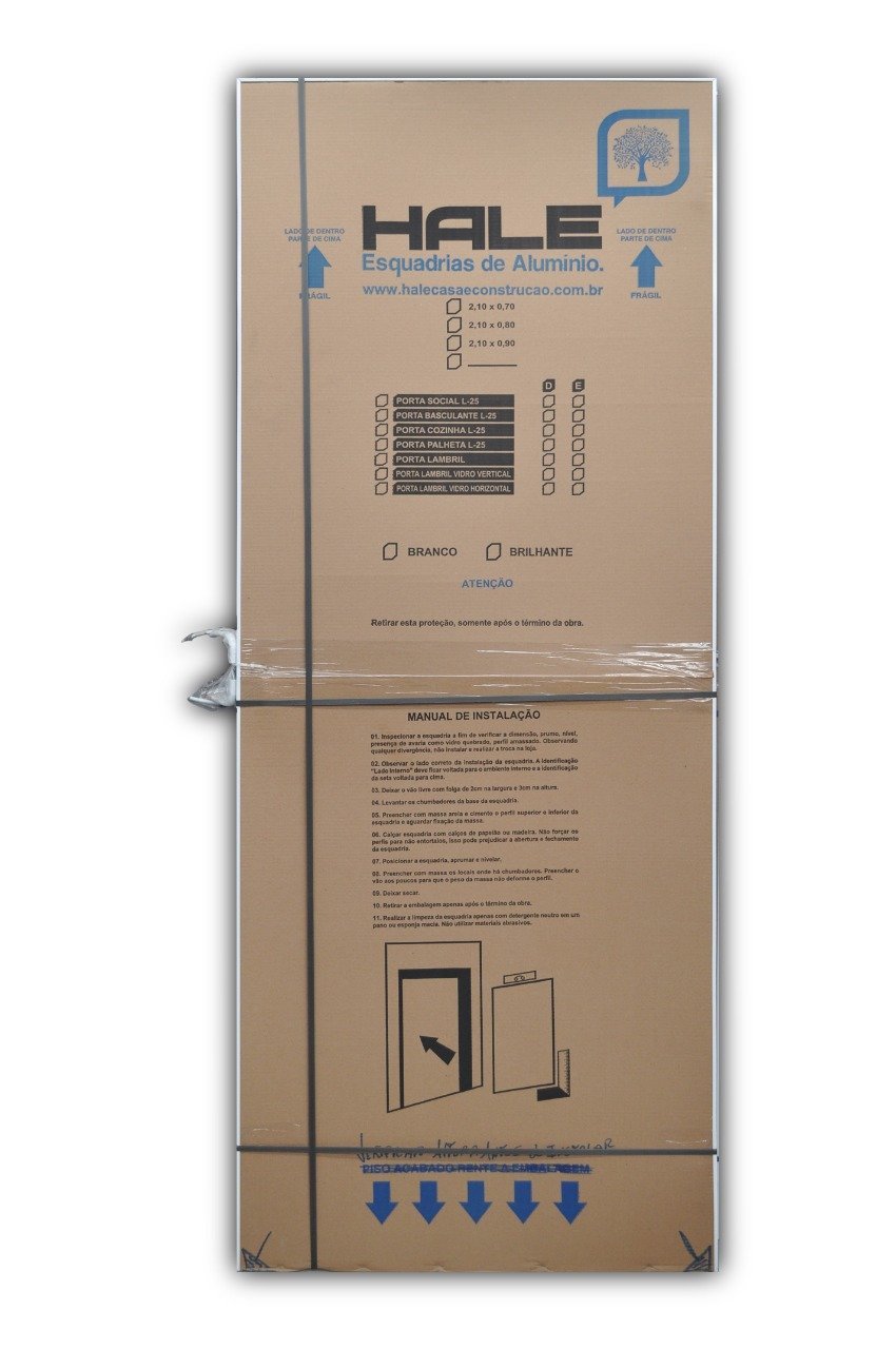 Porta Basculante Aluminio Brilhante 2.10 x 0.80 Lado Direito - Hale - 2