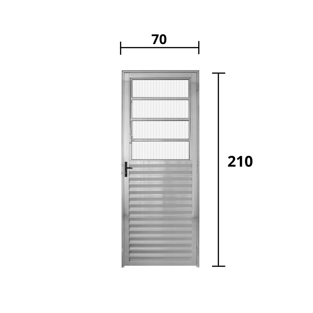 Porta Basculante Aluminio Brilhante 2.10 x 0.70 Lado Direito - Hale - 3
