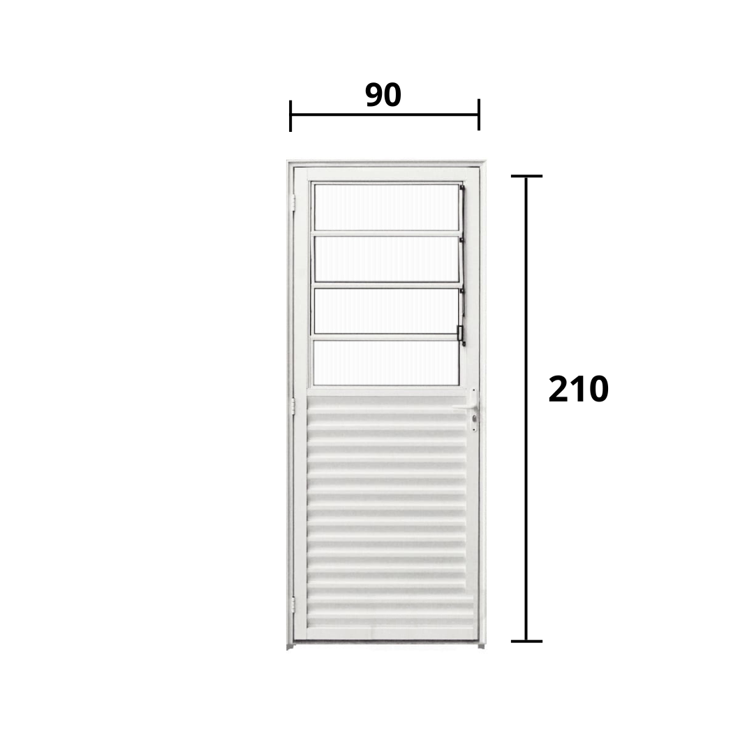 Porta Basculante Aluminio Branco 2.10 x 0.90 Lado Esquerdo - Hale - 2