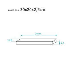 Prateleira 30 x 20cm Branco Espessura 25mm Suporte Invisível - 3