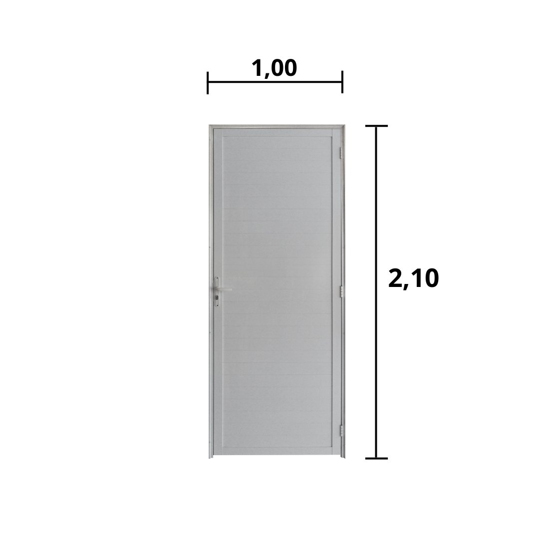 Porta Lambril C/Fechadura Alumínio Branco 2.10 X 1.00 Lado Direito - Hale - 2