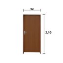 Ver imagem 7 de Kit Porta Lisa de Madeira Padrão Imbuia 92 X 210 Batente Ecológico 11cm Fechadura Comum Lado Direito