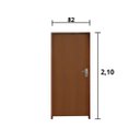 Ver imagem 4 de Kit Porta Lisa de Madeira Padrão Imbuia 82 X 210 Batente Ecológico 11cm Fechadura Comum Lado Esquerd