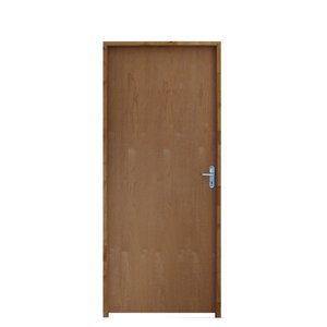 Kit Porta Lisa de Madeira Padrão Imbuia 82 X 210 Batente Ecológico 11cm Fechadura Comum Lado Esquerd