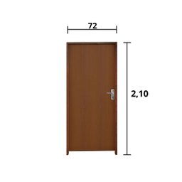 Kit Porta Lisa de Madeira Padrão Imbuia 72 X 210 Batente Ecológico 11cm Fechadura Comum Lado Esquerd - 7