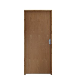Kit Porta Lisa de Madeira Padrão Imbuia 72 X 210 Batente Ecológico 11cm Fechadura Comum Lado Esquerd - 1