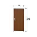 Ver imagem 6 de Kit Porta Lisa de Madeira Padrão Imbuia 72 X 210 Batente Ecológico 11cm Fechadura Comum Lado Direito