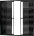 Ver imagem 1 de Porta de Aluminio Balcão 6 Folhas com Trinco Linha Leve:2,10 X 1,50/preto
