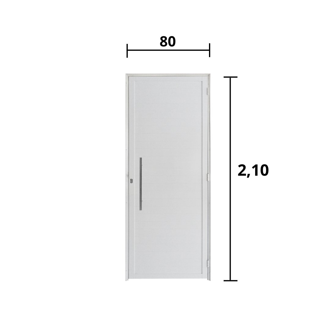Porta Lambril C/Puxador Aluminio Branco 2.10 x 0.80 Lado Direito - Hale - 3