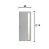 Porta Lambril C/visor e Fechadura Aluminio Branco 2.10 X 0.80 Lado Direito - Hale - 3
