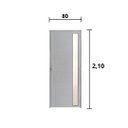 Ver imagem 3 de Porta Lambril C/visor e Fechadura Aluminio Branco 2.10 X 0.80 Lado Direito - Hale