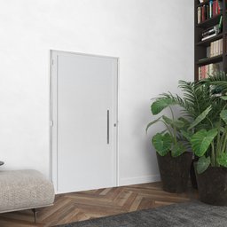 Porta Lambril C/Puxador Alumínio Branco 2.10 x 1.00 Lado Esquerdo - Hale - 2