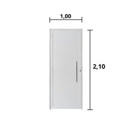 Porta Lambril C/Puxador Alumínio Branco 2.10 x 1.00 Lado Esquerdo - Hale - 3