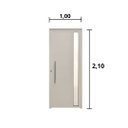 Ver imagem 2 de Porta Lambril C/Visor E Puxador Aluminio Branco 2.10 x 1.00 Lado Esquerdo - Hale