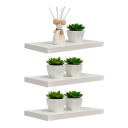 Kit 3 Prateleiras 30 x 20cm Branco Espessura 25mm Suporte Invisível - 1
