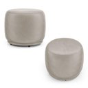 Ver imagem 1 de Kit 02 Puffs Decorativos Orgânicos Molly Redondo Veludo Bege - Desk Design