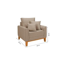 Poltrona Luxo Beny Decorativa Sala Recepção Living Linho - 7
