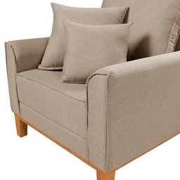 Poltrona Luxo Beny Decorativa Sala Recepção Living Linho - 4