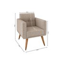 Ver imagem 3 de Kit Poltrona Decorativa com Puff Pequim Veludo Matrix Cor:linho Bronze