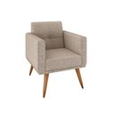 Ver mais imagens de Kit Poltrona Decorativa com Puff Pequim Veludo Matrix Cor:linho Bronze