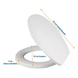 Tampa de Privada Assento Sanitário Universal Soft Oval Bco - 5