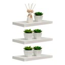 Ver imagem 1 de Kit 3 Prateleiras 40 x 20cm Branco Espessura 25mm Suporte Invisível