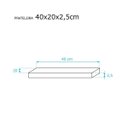 Ver imagem 3 de Kit 2 Prateleiras 40 x 20cm Branco Espessura 25mm Suporte Invisível