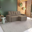 Ver imagem 1 de Sofá Retrátil Domus 228cm Suede Mescla Taupe Kappesberg