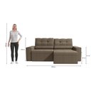 Ver imagem 4 de Sofá Retrátil Domus 228cm Suede Mescla Taupe Kappesberg