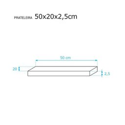 Prateleira 50 x 20cm Branco Espessura 25mm Suporte Invisível - 3