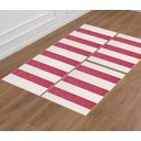 Ver imagem 1 de Jogo Tapete Boho Listrado 3 Peças Natural/Pink - Antiderrapante FASTLAR TAPETE PASSADEIRA