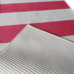 Jogo Tapete Boho Listrado 3 Peças Natural/Pink - Antiderrapante FASTLAR TAPETE PASSADEIRA - 2