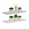Kit 2 Prateleiras 50 x 20cm Branco Espessura 25mm Suporte Invisível - 1