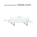 Ver imagem 3 de Kit 3 Prateleiras 50 x 20cm Branco Espessura 25mm Mão Francesa